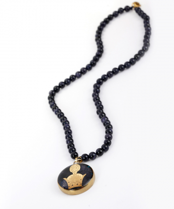 گردنبند زنانه سام نورزاده Noorzadeh Gold Art طرح تاج کد 1241