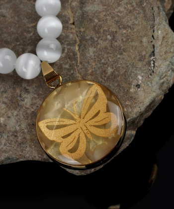 گردنبند سام نورزاده Noorzadeh Gold Art طرح پروانه کد 1271