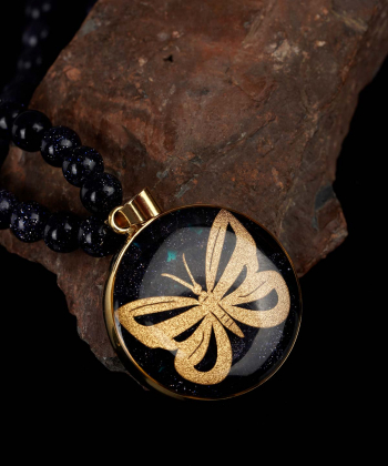 گردنبند زنانه سام نورزاده Noorzadeh Gold Art طرح پروانه کد 1292