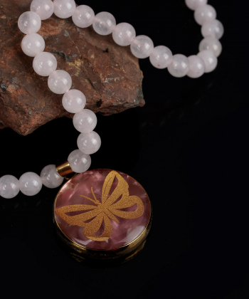 گردنبند زنانه سام نورزاده Noorzadeh Gold Art طرح پروانه کد 1311