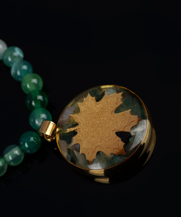 گردنبند زنانه سام نورزاده Noorzadeh Gold Art طرح برگ پاییزی کد 86