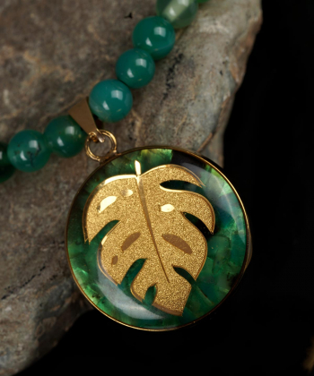گردنبند زنانه سام نورزاده Noorzadeh Gold Art طرح برگ انجیر کد 892