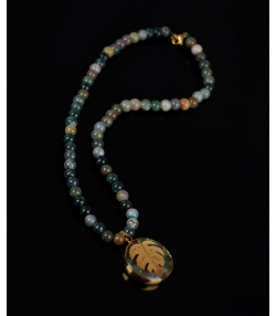 گردنبند زنانه سام نورزاده Noorzadeh Gold Art طرح برگ انجیر کد 901