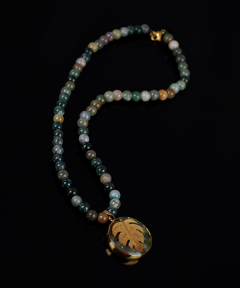 گردنبند زنانه سام نورزاده Noorzadeh Gold Art طرح برگ انجیر کد 901