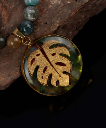 گردنبند زنانه سام نورزاده Noorzadeh Gold Art طرح برگ انجیر کد 901