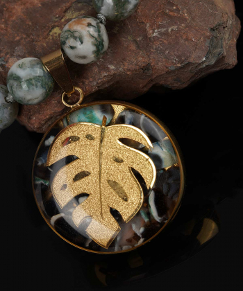 گردنبند زنانه سام نورزاده Noorzadeh Gold Art طرح برگ انجیر کد 911