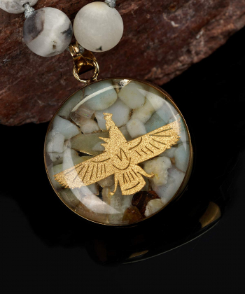 گردنبند زنانه سام نورزاده Noorzadeh Gold Art طرح فروهر کد 752