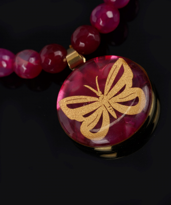 گردنبند سام نورزاده Noorzadeh Gold Art طرح پروانه کد 128