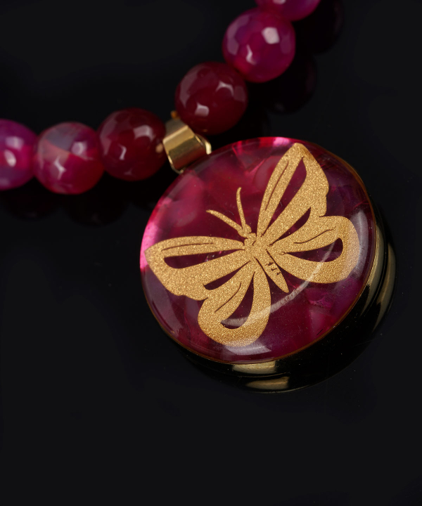 گردنبند سام نورزاده Noorzadeh Gold Art طرح پروانه کد 128