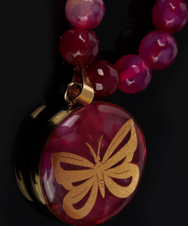 گردنبند سام نورزاده Noorzadeh Gold Art طرح پروانه کد 128