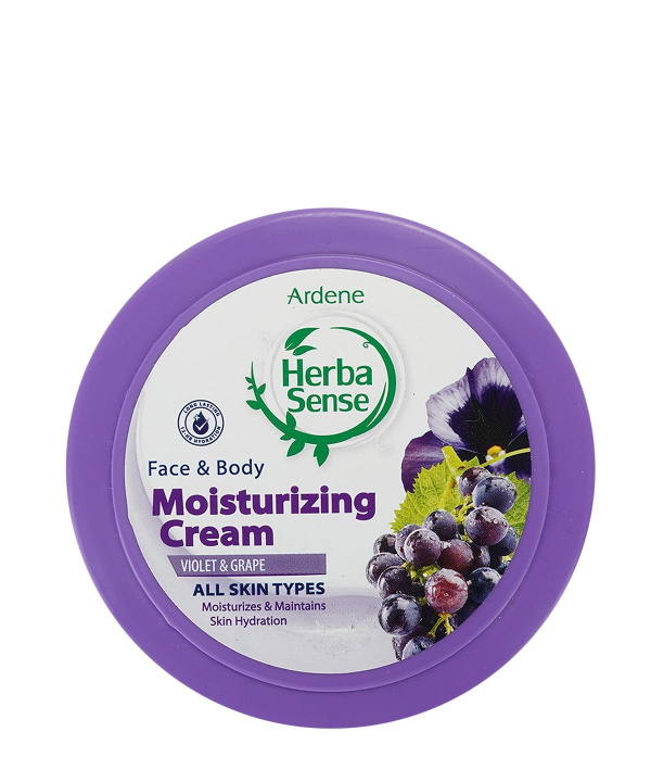 کرم مرطوب‌کننده هرباسنس Herba sense با رایحه انگور و بنفشه وزن 150 گرم