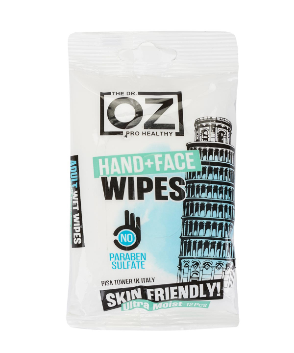 دستمال مرطوب جیبی دکتر از Dr Oz بسته 12 عددی