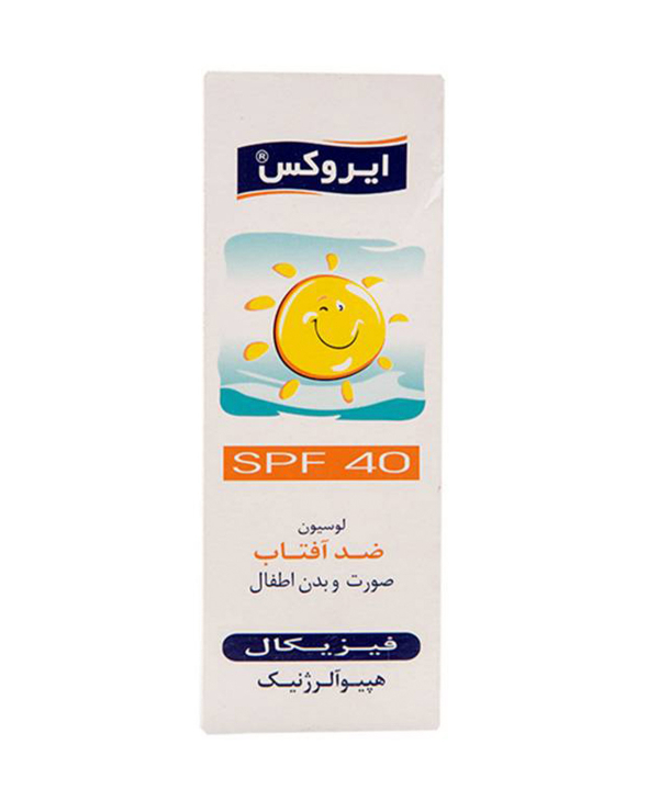 لوسیون ضد آفتاب کودکان SPF40 ایروکس Irox حجم 60 میلی‌لیتر