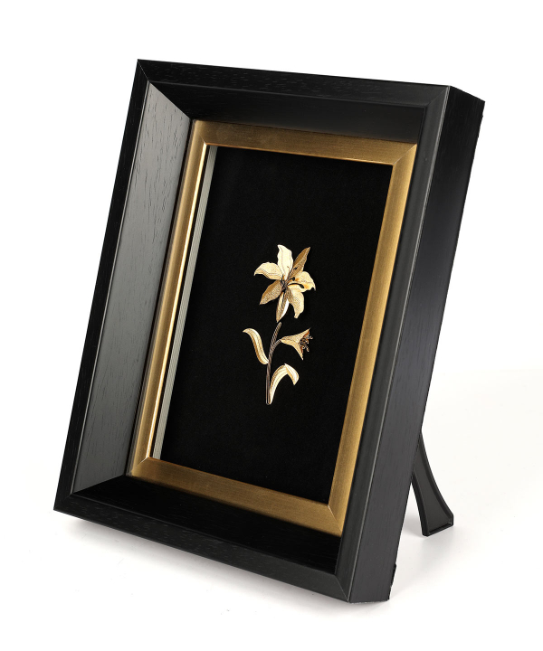 تابلو طلاکوب سام نورزاده Noorzadeh Gold Art مدل گل شیپوری