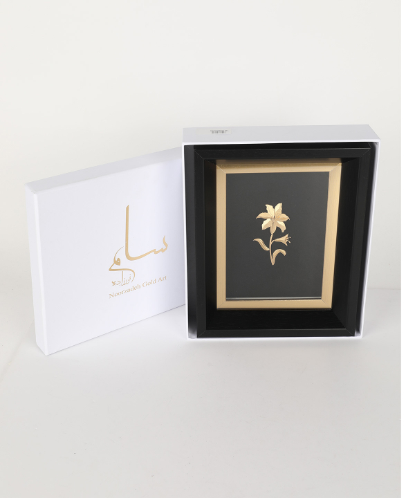 تابلو طلاکوب سام نورزاده Noorzadeh Gold Art مدل گل شیپوری