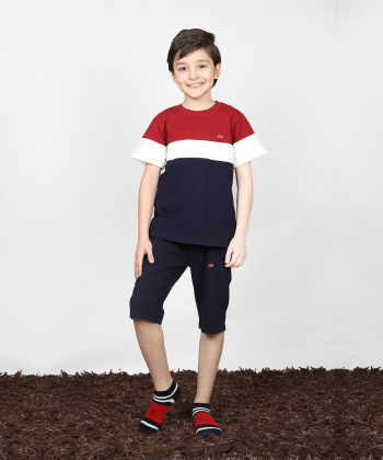 ست تیشرت و شلوارک راحتی پسرانه مادر Madar مدل Foster