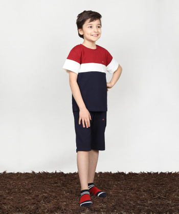 ست تیشرت و شلوارک راحتی پسرانه مادر Madar مدل Foster