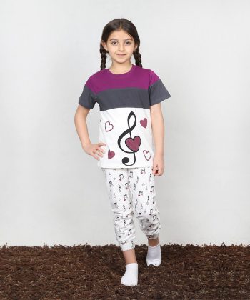 ست تیشرت و شلوار راحتی دخترانه مادر Madar مدل Honey