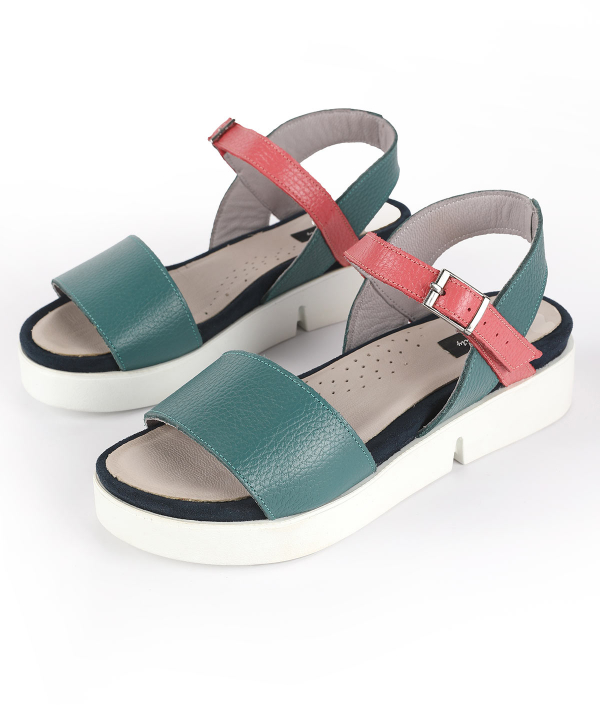صندل زنانه چرم طبیعی شهر چرم Leather City مدل so124004