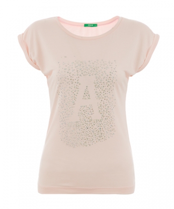 تی شرت آستین سرخود نگین دار