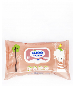 دستمال مرطوب کودک حاوی روغن بادام وی کر Wee Care بسته 72 عددی