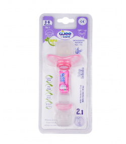 پستانک ارتودنسی ضدحساسیت با زنجیر و درپوش محافظ وی کر Wee Care کد P110
