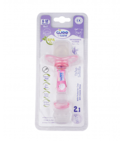 پستانک ارتودنسی ضدحساسیت با زنجیر و درپوش محافظ وی کر Wee Care کد P111