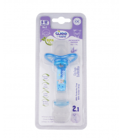 پستانک ارتودنسی ضدحساسیت با زنجیر و درپوش محافظ وی کر Wee Care کد P111