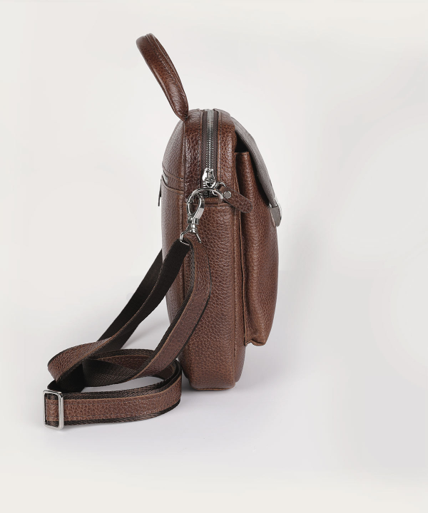 کیف دوشی مردانه چرم طبیعی چرم کروکو Croco Leather مدل ادریس