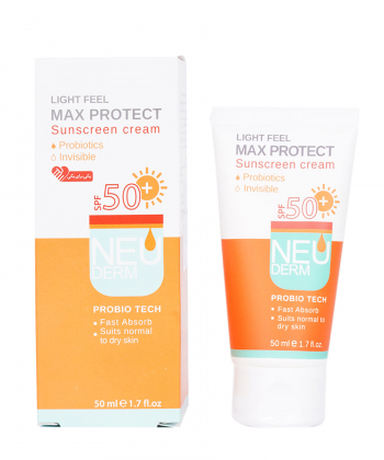 کرم ضد آفتاب SPF50 نئودرم Neuderm مدل Max Protect حجم 50 میلی لیتر
