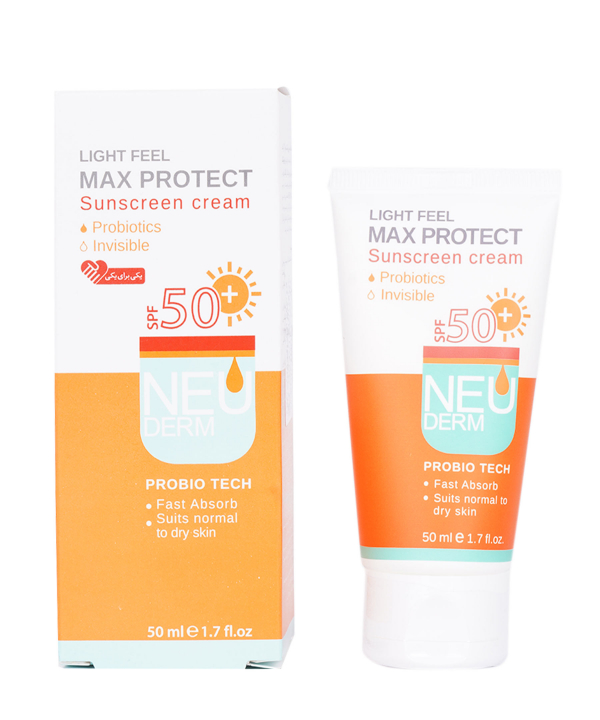 کرم ضد آفتاب SPF50 نئودرم Neuderm مدل Max Protect حجم 50 میلی لیتر