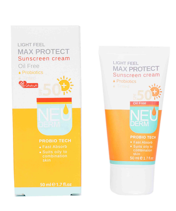 کرم ضد آفتاب فاقد چربی SPF50 نئودرم Neuderm مدل Max Protect حجم 50 میلی‌لیتر