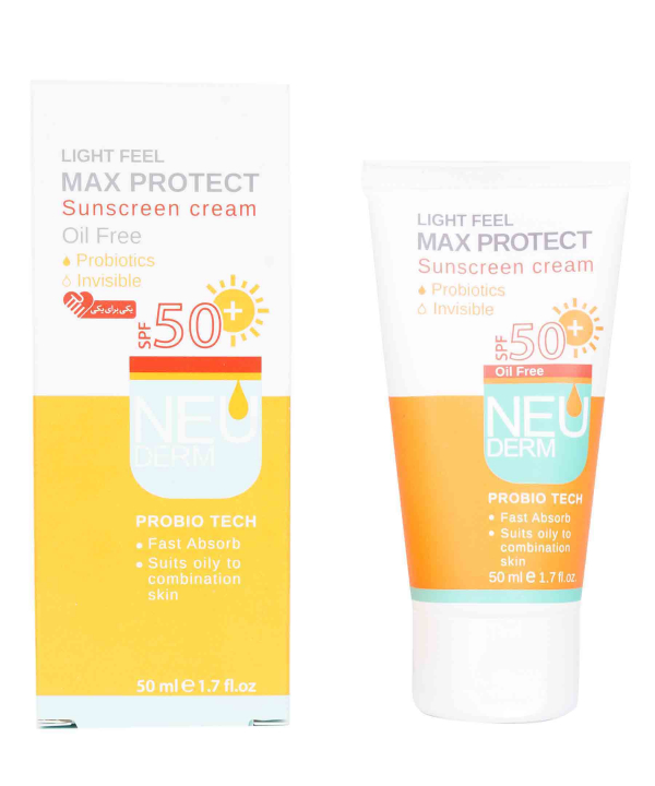 کرم ضد آفتاب فاقد چربی SPF50 نئودرم Neuderm مدل Max Protect حجم 50 میلی لیتر