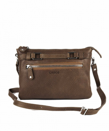 کیف دوشی زنانه چرم طبیعی چرم کروکو Croco Leather مدل ناریان