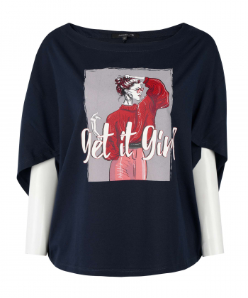 تیشرت طرح دار زنانه جوتی جینز JootiJeans کد 11773029