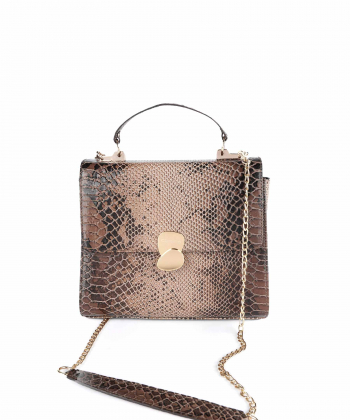 کیف دوشی زنانه چرم طبیعی چرم کروکو Croco Leather مدل آناستازیا