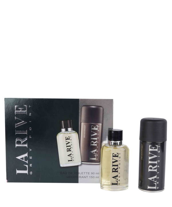 ست ادوتویلت و اسپری دئودورانت مردانه لا ریو La Rive مدل Grey Point حجم 90 میلی‌لیتر