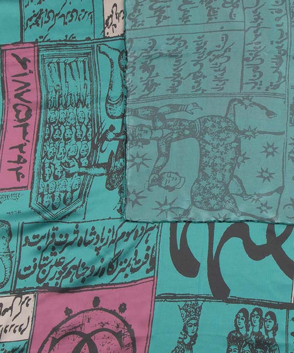  روسری ابریشم طرح دار دونابل