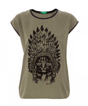 تی شرت باکسی نساجی چاپ فلوک