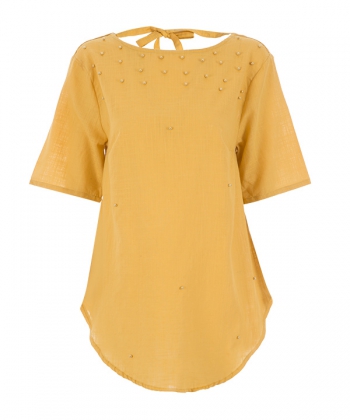 تیشرت نساجی پشت باز بند مرواریدی