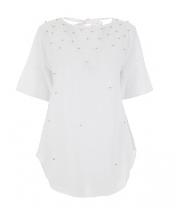 تیشرت نساجی پشت باز بند مرواریدی