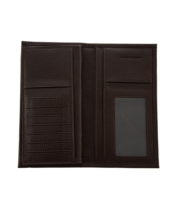 کیف پول چرم مردانه قهوه ای چرم مشهدMashhad leather مدل D0241
