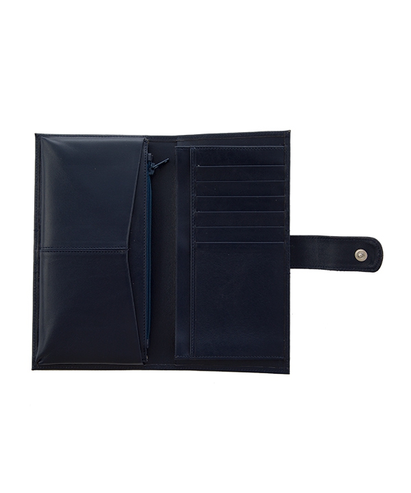 کیف پول چرم زنانه آبی تیره چرم مشهدMashhad leather مدل D5502