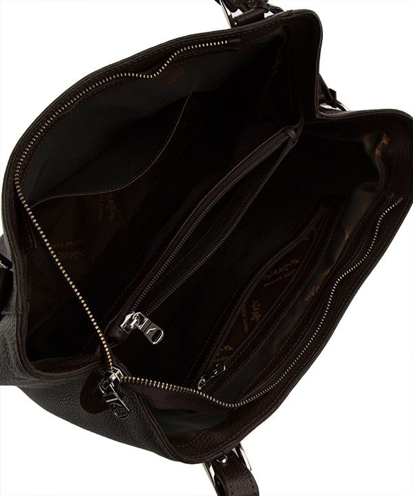  مدل کیف دوشی زنانه قهوه ای تیره چرم مشهدMashhad leather مدل S675