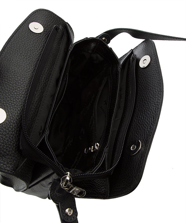 کیف دوشی چرم زنانه مشکی چرم مشهدMashhad leather مدل S646