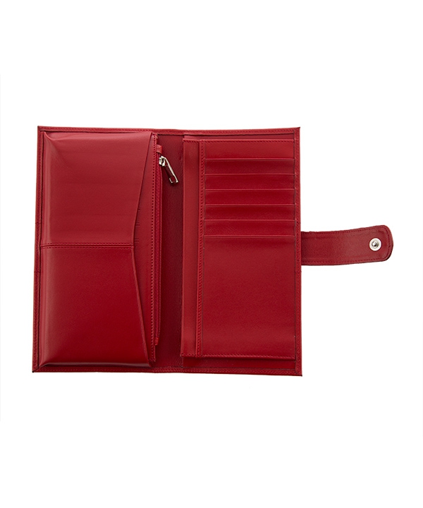 کیف پول چرم زنانه قرمز چرم مشهدMashhad leather مدل D5502