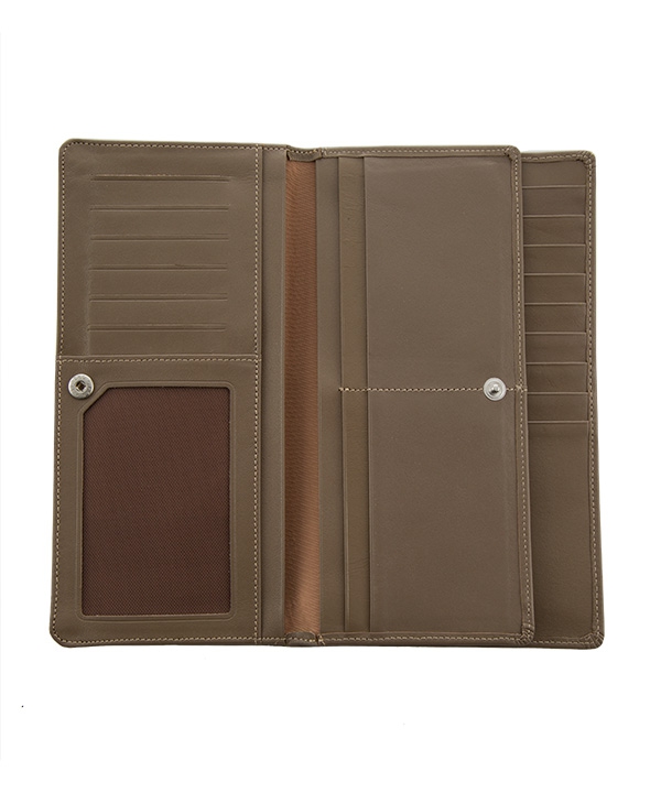 کیف پول چرم زنانه خاکی چرم مشهدMashhad leather مدل D0246