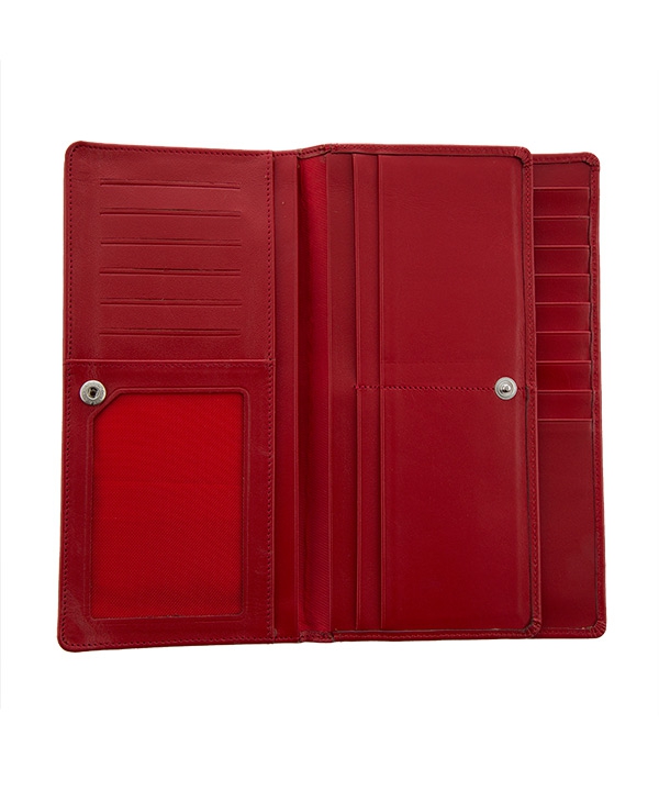 کیف پول زنانه چرم طبیعی چرم مشهدMashhad leather مدل D0246 - قرمز