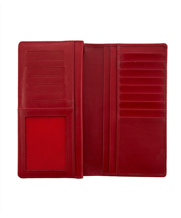 کیف پول زنانه چرم طبیعی چرم مشهدMashhad leather مدل D0246 - قرمز