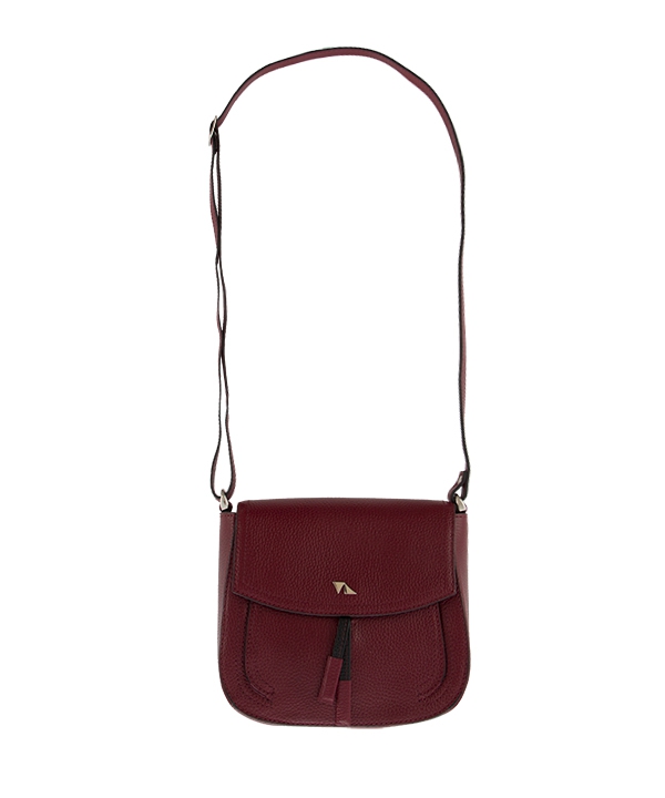 کیف دوشی زنانه چرم طبیعی چرم مشهدMashhad leather مدل S0684 - زرشکی